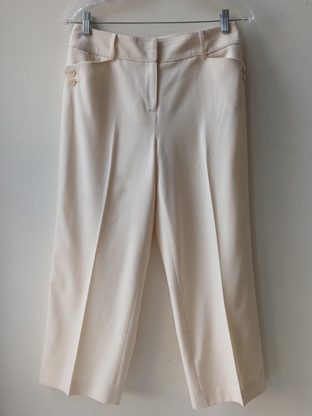 Talbots Italian Wool Capri Trousers Cream Women's 4